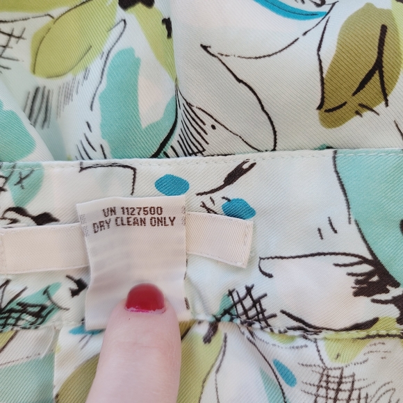 Merona 100% Silk Pleated A-Line Floral Print Skirt Women's Size 10 - Picture 11 of 12